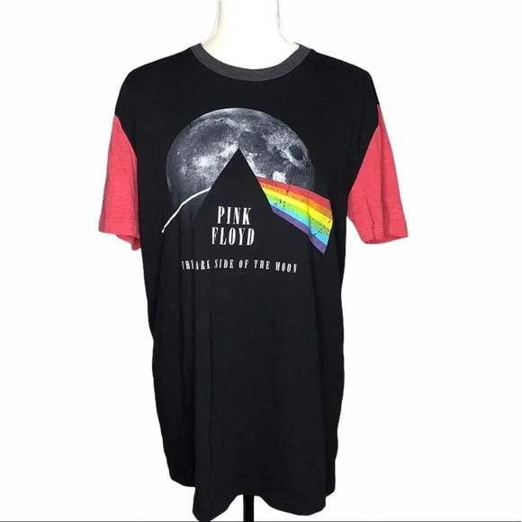 PINK FLOYD Dark Side of The Moon Graphic Band Spell Out Baseball T Shirt - Picture 3 of 7